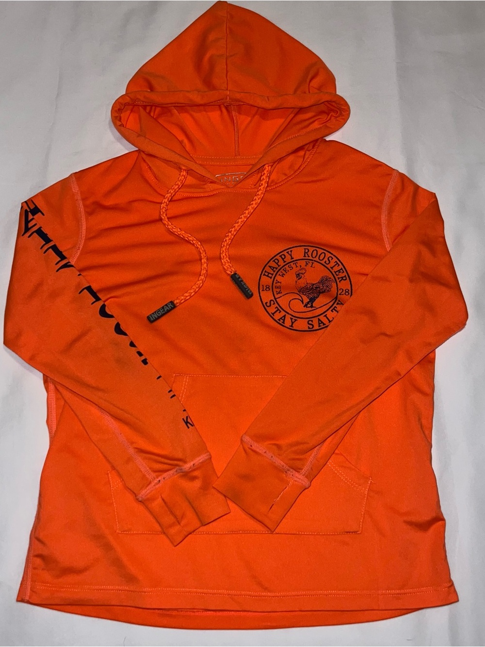 Ingear Bright Orange Hooded Sweatshirt with Graphic